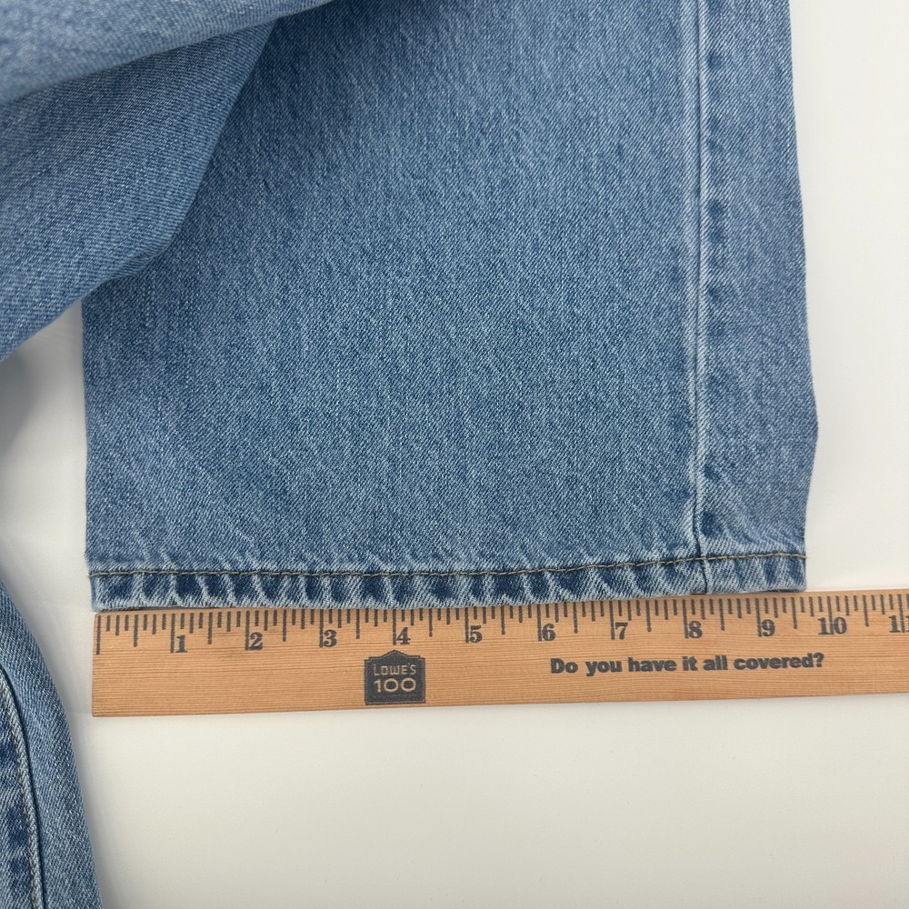 Fashion Nova Jeans Womens 15 Blue Distressed Denim High Rise Relaxed Straight - Picture 11 of 11